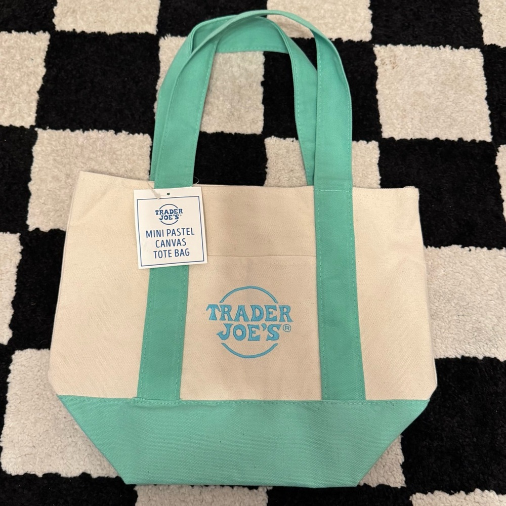 Pastel Trader Joe’s Mini Tote Bags Pastel Green NWT